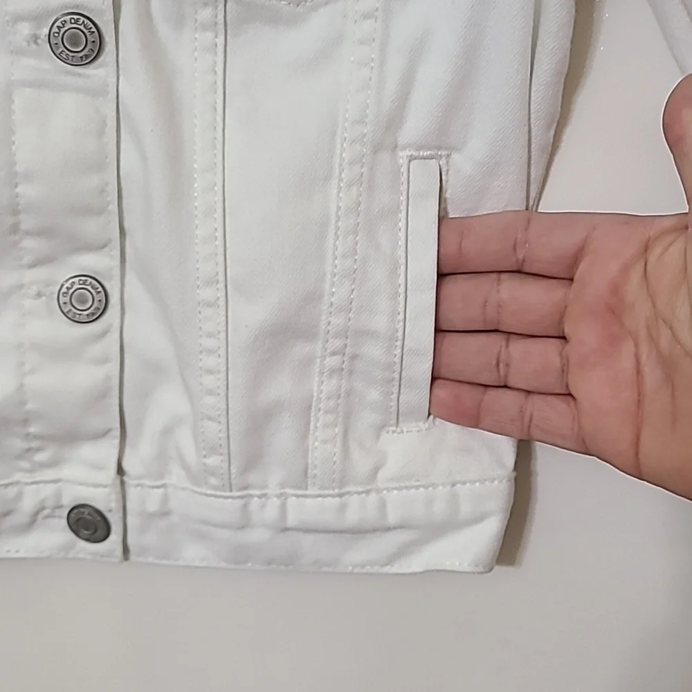 Gap Kids White Denim‎ Jean Jacket - Size Large